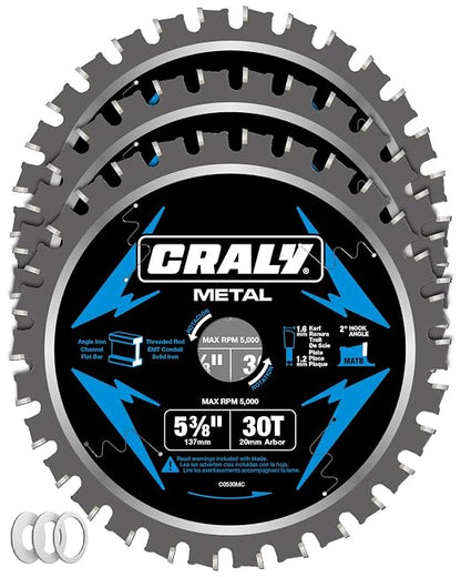CRALY 5-3/8 Inch 30 Teeth Steel and Ferrous Metal Cutting Circular Saw Blade by CRALY