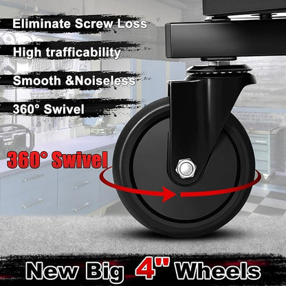 Rolling Stool with Wheels, Adjustable Height Pneumatic Garage Work Mechanic - Image 6