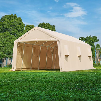 ADVANCE OUTDOOR 13x20 ft Carport 2 Roll up Doors & Vents Outdoor Portable - Image 8