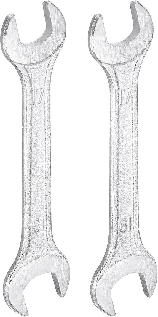 HARFINGTON 2pcs Double Open End Wrench 17mm x 19mm Metric 15 Degree Offset by HARFINGTON