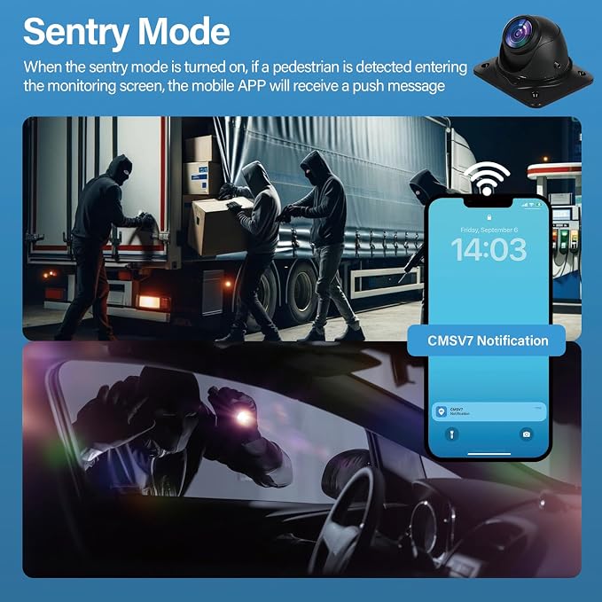 6CH AI WiFi GPS Sentry Mode RV Backup Camera System 10.1" Touch Screen Monitor - Image 3