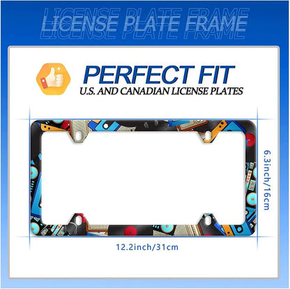 Music License Plate Frame Retro Music Cassettes License Plate Stainless Steel - Image 7