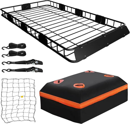 WEIZE 64" x 39" x 5" 200lb Heavy Duty Roof Rack Carrier Basket by WEIZE