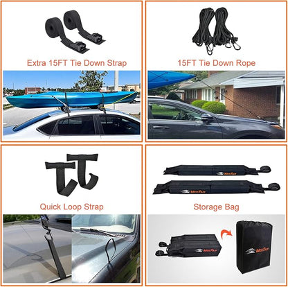 MeeFar Universal Car Soft Roof Rack Pads Luggage Carrier System - Image 4