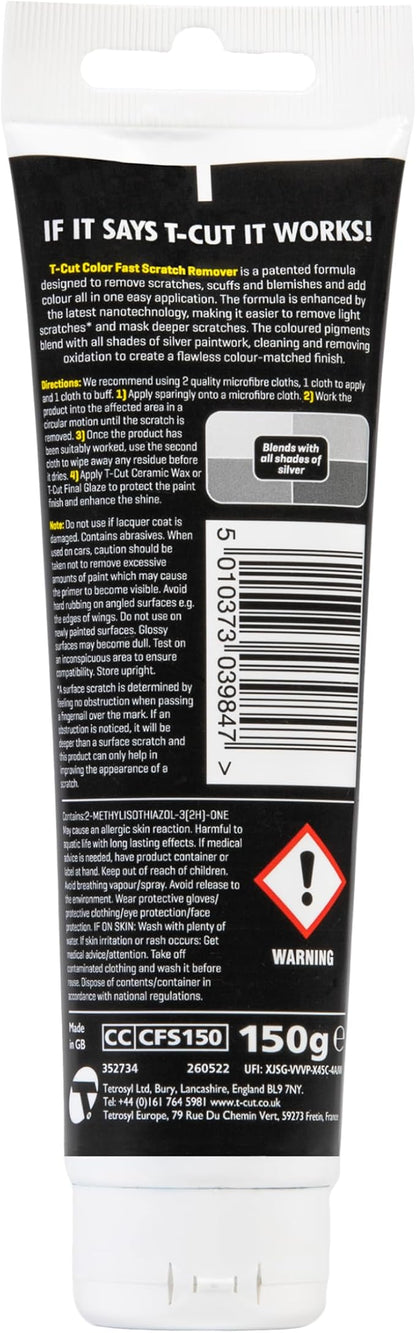 T-Cut Color Fast Silver Car Wax Polish Scratch Remover Color Enhancer, 5.3 Oz - Image 2