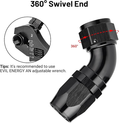 EVIL ENERGY 12AN 60 Degree One Piece Full Flow Hose End Fitting Swivel - Image 4