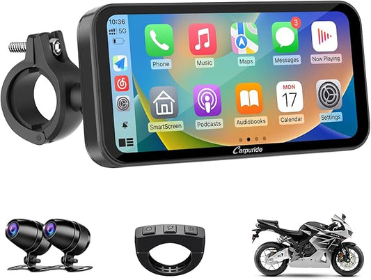 Carpuride W603D Motorcycle GPS Carplay Screen, Wireless CarPlay & Android Auto by WirelessCarStereo
