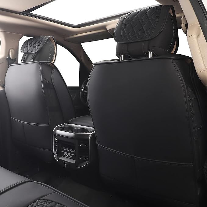 JOJOBAY Car Seat Covers for Dodge Ram 2 Pcs Front, Fit Ram 2009-2025 - Image 2