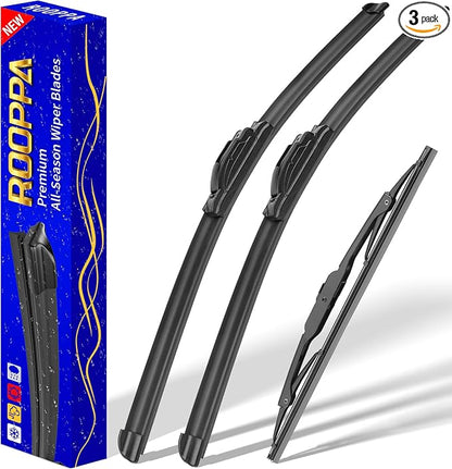 3 wipers Replacement for 2007-2017 Jeep Patriot, Windshield Wiper Blades by ROOPPA