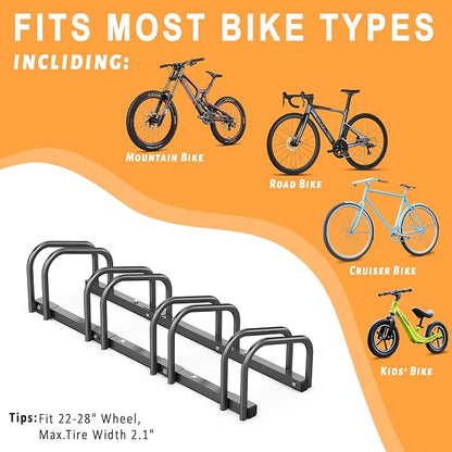 Ultrawall Bike Storage Rack for Garage, 4 Bikes Floor Bike Stand, Bicycle - Image 3