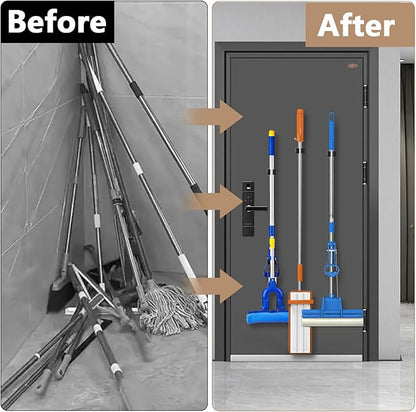 3-H Magnetic Broom Holder with Strong Magnetic Hook 8 Pack, Broom Holder Wall - Image 5