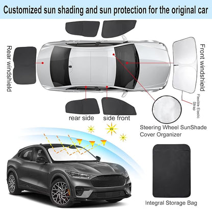 TINGLU Window Shades for Ford Mustang 2015-2023 Accessories Car Side Full - Image 3