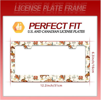 Western Cowboy License Plate Frame Horse Racing License Plate Holder Funny - Image 2