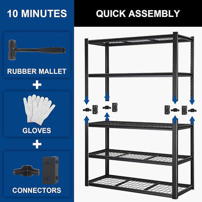 BILT HARD 48" W x 24" D Garage Shelving 3500 LBS, Industrial 5-Tier Heavy Duty - Image 7