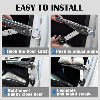 TOOENJOY Extra Protection Car Door Latch Step Both Feet Stand Pedal Ladder/No - Image 2