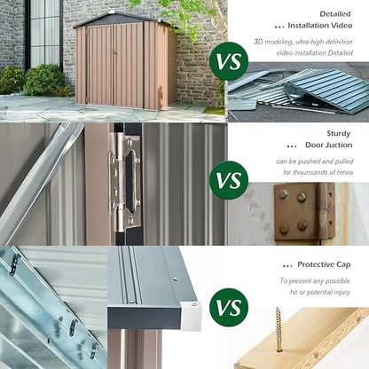 AECOJOY 7' x 7' Metal Storage Shed - Image 3