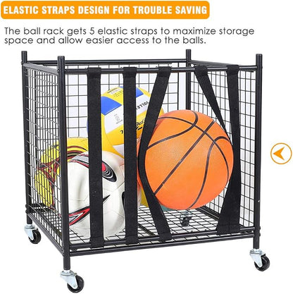 Snail Garage Sports Equipment Storage Organizer Sports Ball Storage Rolling Cart - Image 4