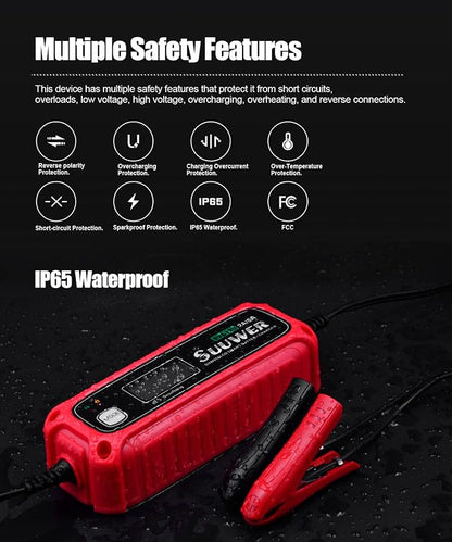 5-Amp High-Efficiency 6V&12V Smart Car Battery Charger, Battery Maintainer - Image 4
