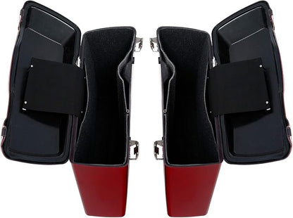 XFMT Motorcycle Saddlebags Red Hard Saddle Bags Trunk - Image 8