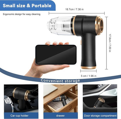 Mini Car Vacuum Portable Cordless Handheld Vacuum Cleaner and Air Duster 2 in 1 - Image 7