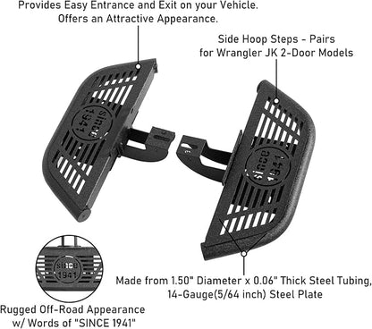 u-Box JK Running Boards 2-Door Side Hoop Door Steps - Image 6