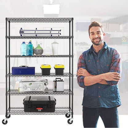 BestOffice NSF Wire Shelving Unit 6-Shelf Large Storage Shelves Heavy Duty - Image 2