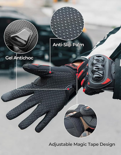 KEMIMOTO Motorcycle Gloves for Men/Women, Touchscreen Dirt Bike Gloves - Image 2