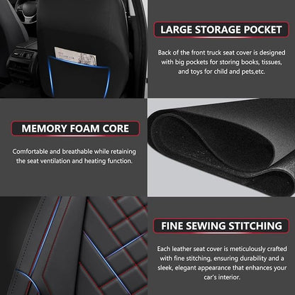 BABYBLU Chevy Chevrolet Silverado GMC Sierra Car Seat Covers Fit 2007-2023 2024 - Image 7