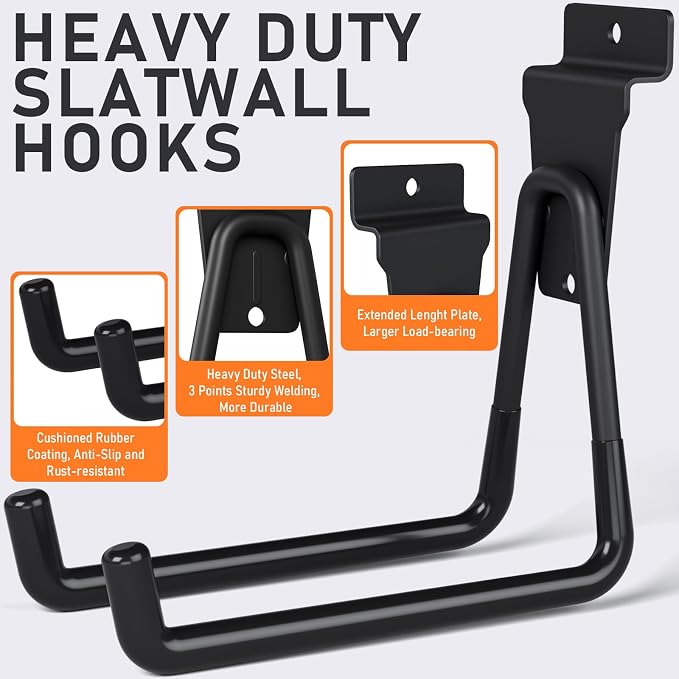 INCLY 36 Pack Heavy Duty Slatwall Hooks, Slat Wall Hanging Hooks and Hangers - Image 3