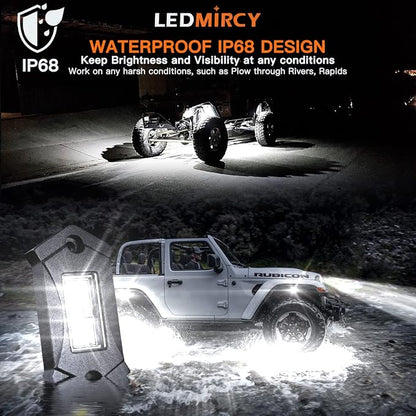 White Rock Lights, LEDMIRCY R3 Pure White LED Rock Lights Kit 16PCS - Image 2