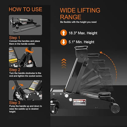 3 Ton Floor Jack Hydraulic Jack - Image 3
