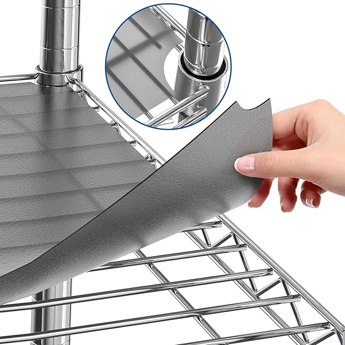 Shelf Liners for Wire Shelf System: Set of 5 in Graphite: 24 x 60 inch: Plastic by Sterling+Shelf+Liners