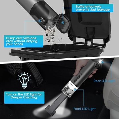 VSGO Cordless Car Vacuum, Compressed Electric Air Duster 17000Pa Suction - Image 4