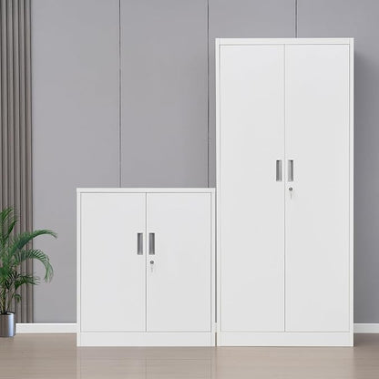 Metal Storage Cabinet with Locking Doors and Adjustable Shelves, 36.2" H Steel - Image 7