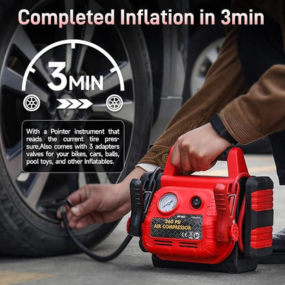 Car Battery Jump Starter with Air Compressor 1000Amp Portable Jump Starter - Image 3