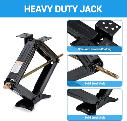 24" Car Scissor Jack, Support 7500lb Load Capacity Leveling Stabilizer - Image 3