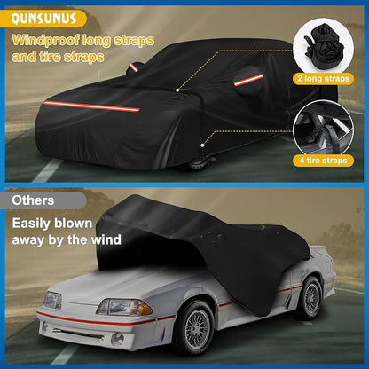 QUNSUNUS Waterproof Car Cover for Ford Mustang 1979-1993, Outdoor Car Covers - Image 4