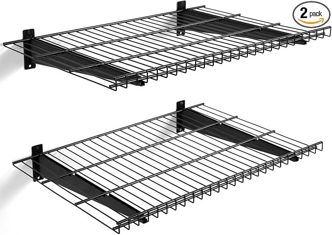 2 Pack Garage Wall Mounted Shelf, 21.7" x 11.4" Heavy Duty Wall Storage Shelves by Aking+Ace