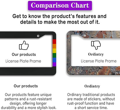 License Plate Frames Rainbow Automotive Exterior Accessories Gay Rainbow Strip - Image 6