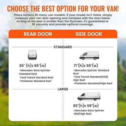 71''H x 59''W Van Bug Screen Side Door Sliding Door Window Covers - Image 2