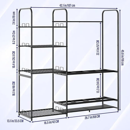 Ski Rack for Garage Freestanding Ski Storage Rack Metal Ski Holders - Image 3
