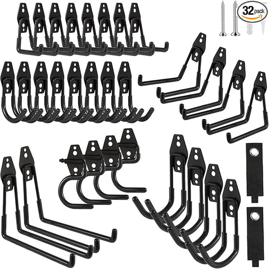 Garage Hook Heavy Duty Wall Storage Hangers, 32 Pack Garage Storage Hooks Steel by Unknown