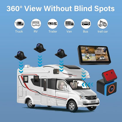 6CH RV Camera System 4G WiFi Live View GPS Tracking 10.1" AI Touch Screen - Image 7