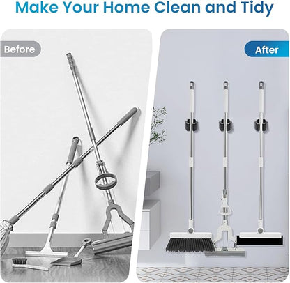 Broom Holder Wall Mount, Stainless Steel Heavy Duty Mop Holder Broom Mop Hanger - Image 5