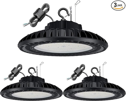 3 Pack 300W LED High Bay Light, UL&DLC Listed 41000LM Dimmable UFO High Bay LED by YELLORE-Professionalledlightsmanufacturerspecializingincommercialandindustriallighting