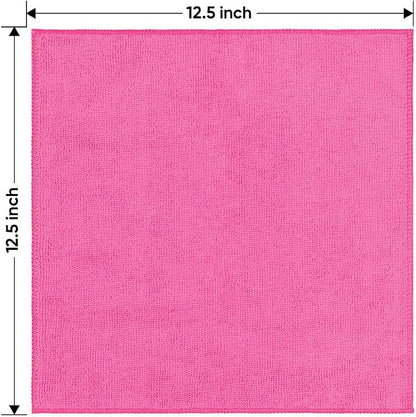 HOMEXCEL Pink Microfiber Cleaning Cloth 12 Pack, 12.5 x 12.5 inch Microfiber - Image 7