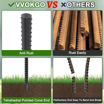 VVOKGO Rebar Stakes 48 Inch 8-Pack Concrete Form Stakes Heavy Duty Straight - Image 3