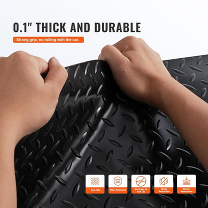 VEVOR Floor Mats, 2 Rolls x 14.7 x 3.6 Ft PVC Flooring Roll, Non-Slip Diamond - Image 3