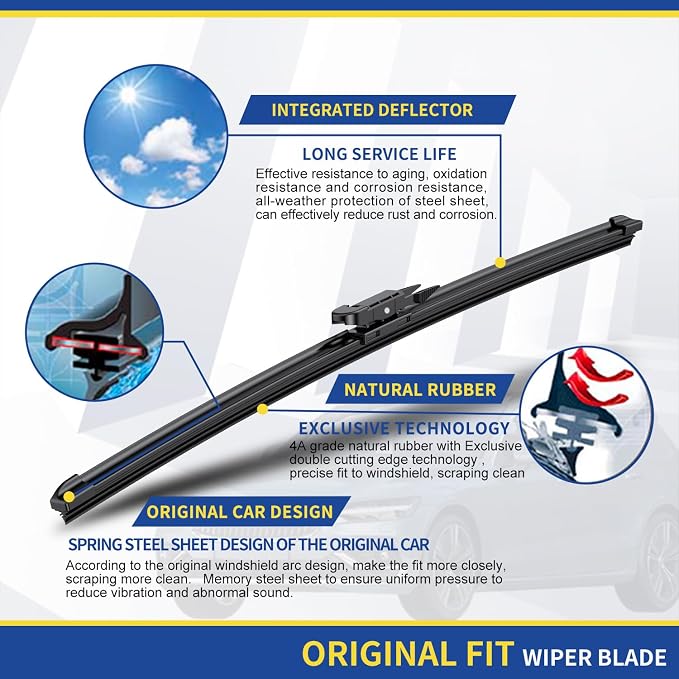 2 wipers Replacement for Volvo V70 XC70 2005-2007 XC90 2005-2014 S80 2004-2006 - Image 4
