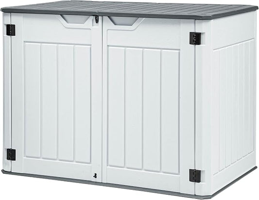 GOOBED 4.5x4ft Outdoor Horizontal Resin Storage Shed, 47 cuft Large Waterproof by GOOBED